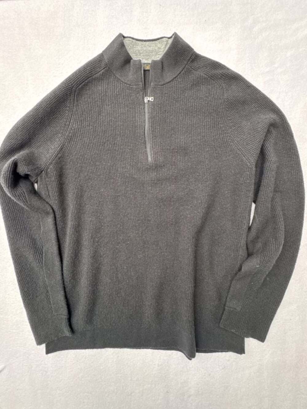 Rhone Men's Wool and Cashmere Blend Quarter-Zip Sweater, Black size Large
